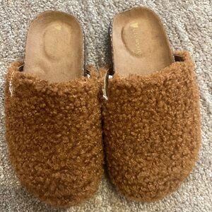 Crewcuts Fuzzy Brown Kids Slippers